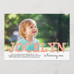 Personalized Girl or Boy Photo Birthday Invitation