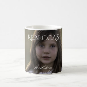 Personalized girl photo birthday party  coffee mug