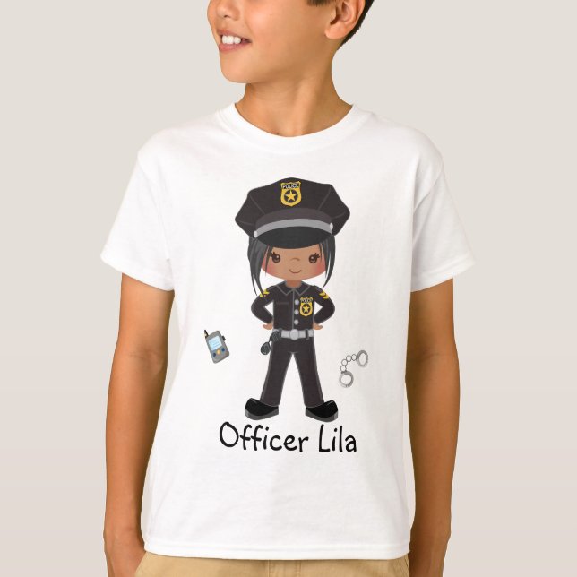 Personalized Girl Police Officer Law Enforcment   T-Shirt (Front)