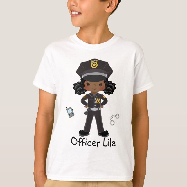 Personalized Girl Police Officer Law Enforcment  T T-Shirt (Front)