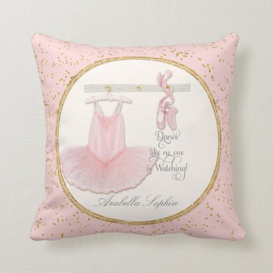 Personalized Girl Room Ballet Ballerina Dance Tutu Throw Pillow