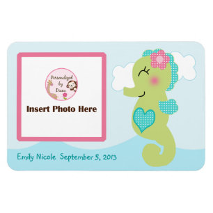 Personalized Girl Seahorse Photo Magnet Keepsake