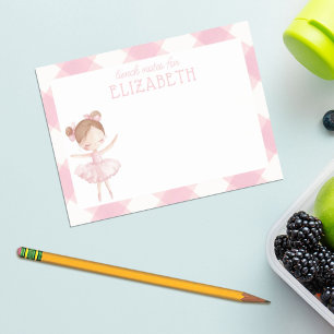 Personalized Girl Watercolor Ballerina Kids Lunch Post-it Notes