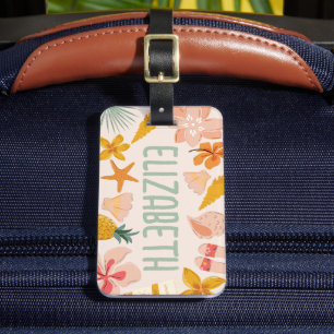 Personalized Girls Beach Trendy Sticker Luggage Tag