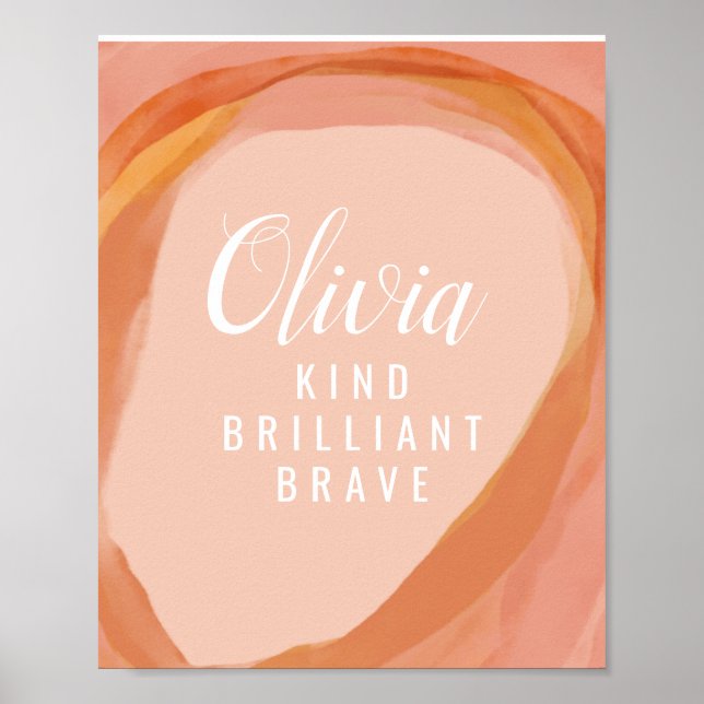 Personalized Girls Bedroom Art Poster (Front)