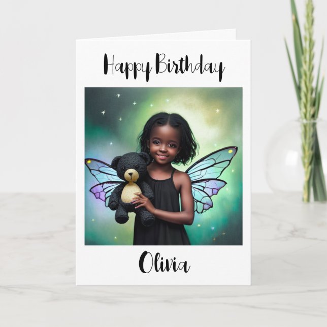 Personalized Girl's Birthday Colour Page Card (Front)