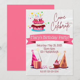 Personalized Girls Birthday Invitation