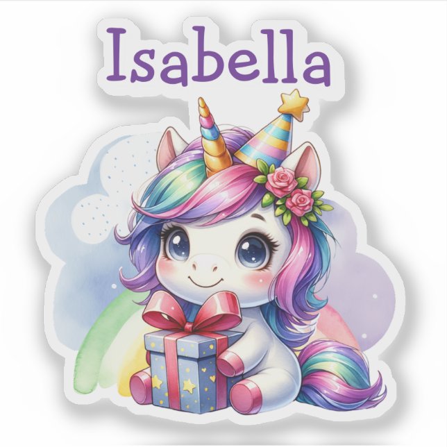 Personalized Girl's Birthday Unicorn (Front)