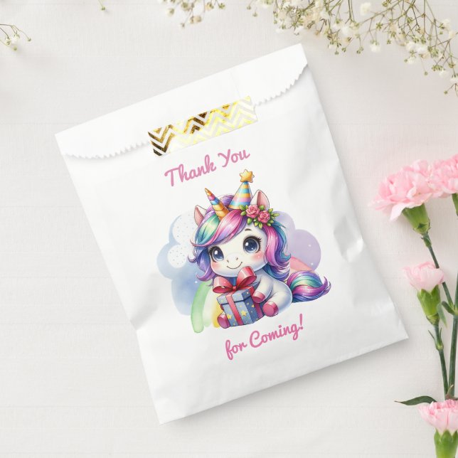 Personalized Girl's Birthday Unicorn Themed Favour Bag (Sealed)