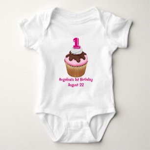 Personalized Girl's Cupcake Birthday Baby Bodysuit