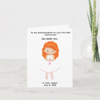 Personalized Girls First Holy Communion Card
