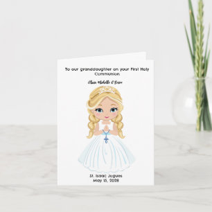 Personalized Girls First Holy Communion  Card