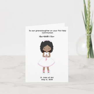 Personalized Girls First Holy Communion Card