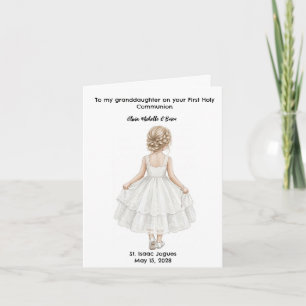 Personalized Girls First Holy Communion  Card
