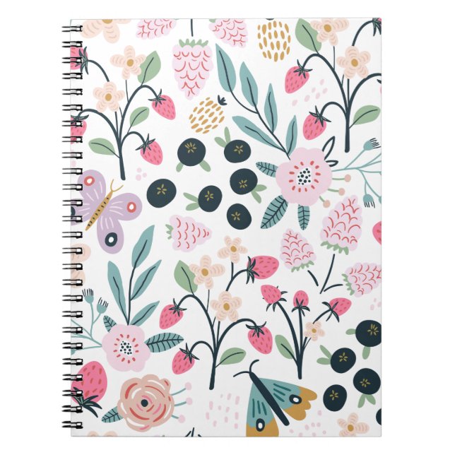 Personalized Girls Floral  Notebook (Front)