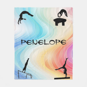 Personalized Girls Gymnastics Sparkly Blanket