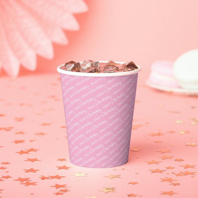 Personalized Girl's Name Birthday Pink Party Paper Cups (Insitu)