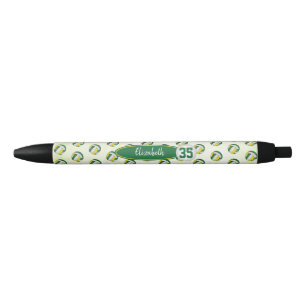 personalized girls name green gold volleyballs black ink pen