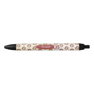 personalized girls name maroon gold volleyballs black ink pen