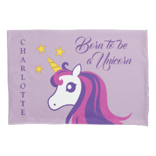 Personalized girl's pillowcase with cute unicorn