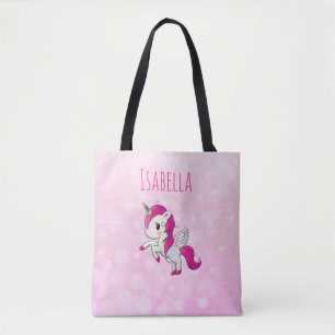 Personalized Girl's Pink Unicorn Bag