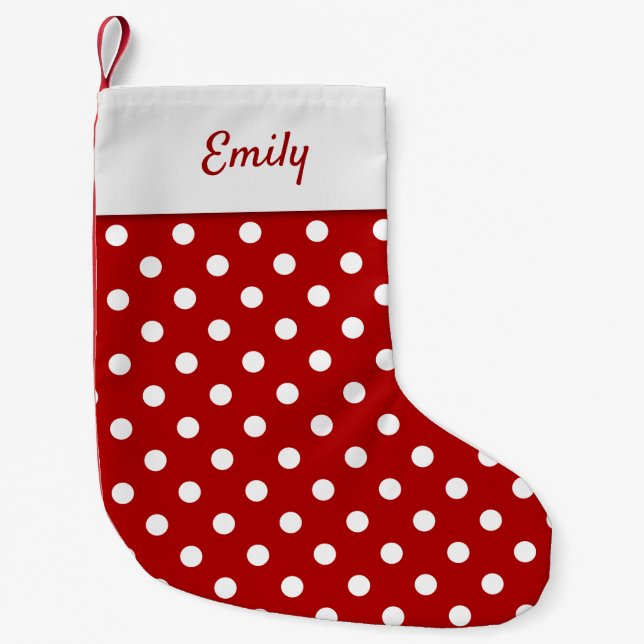 Personalized Girls Polka Dot Christmas Stocking (Front)