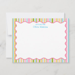 Personalized girls preppy stationery card