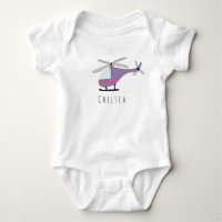 Personalized Girl's Purple Helicopter with Name