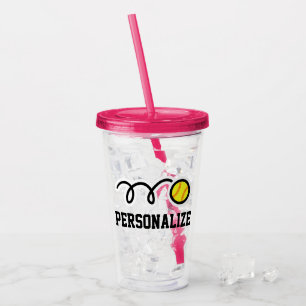 Personalized girl's softball acrylic tumbler glass