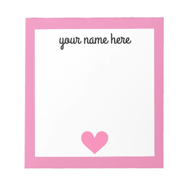 Personalized Girls Stationery Notepad (Front)