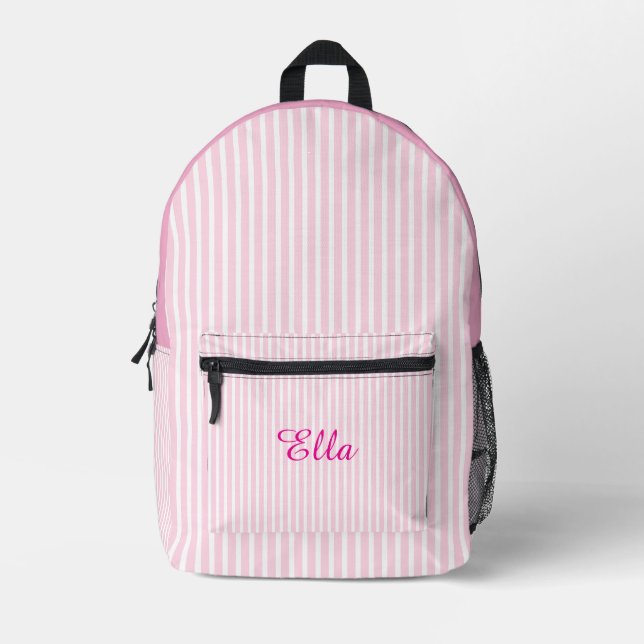 Personalized Girls’ Striped Backpack (Front)
