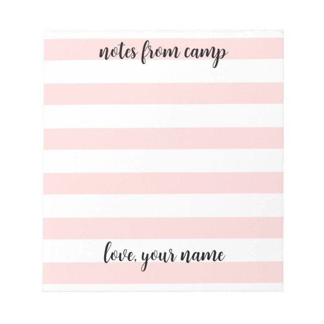 Personalized Girls Summer Camp Notepad (Front)