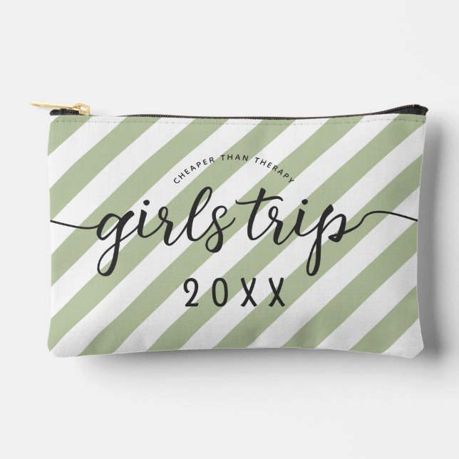 Personalized Girls Trip Cheaper Than Therapy Accessory Pouch (Front)