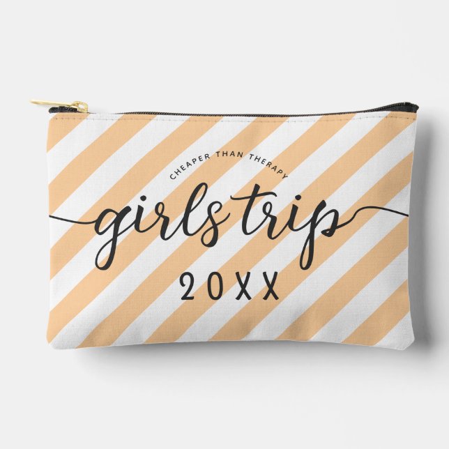 Personalized Girls Trip Cheaper Than Therapy Accessory Pouch (Front)