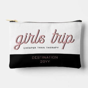 Personalized Girls Trip Cheaper Than Therapy Accessory Pouch