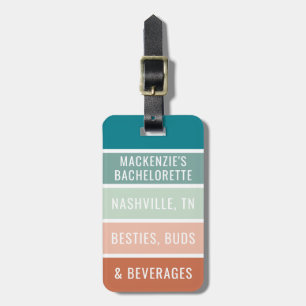 Personalized Girls Trip Custom Trendy Stripe Luggage Tag