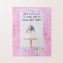 Personalized Girls Unicorn Birthday Puzzle