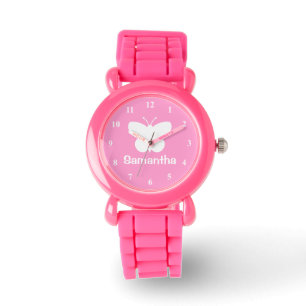 Personalized girl's watch butterfly silhouette