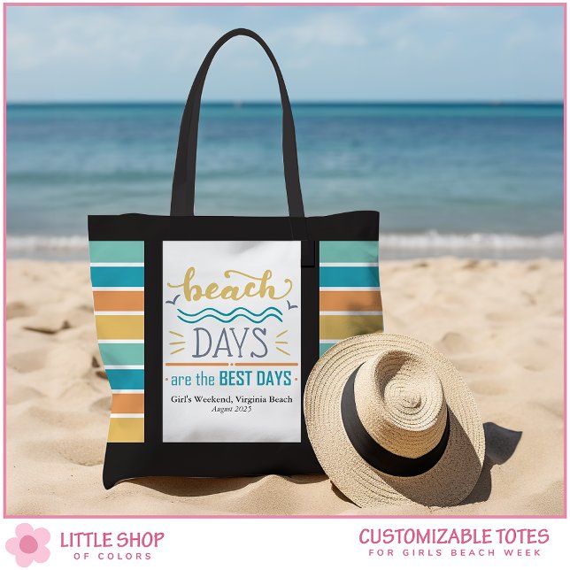 Personalized Girls Weekend Beach Tote Bag (Creator Uploaded)
