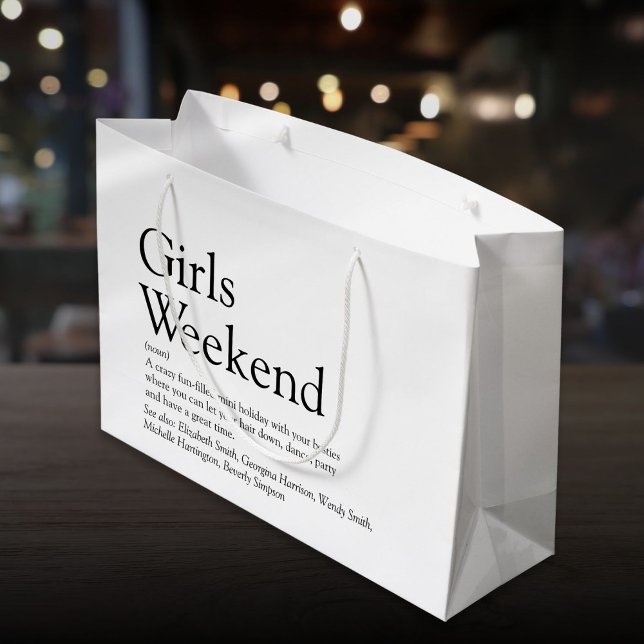 Personalized Girls Weekend Definition Large Gift Bag (Personalized Girls Weekend Definition Large Gift Bag)