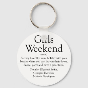 Personalized Girls Weekend Definition Photo Keychain