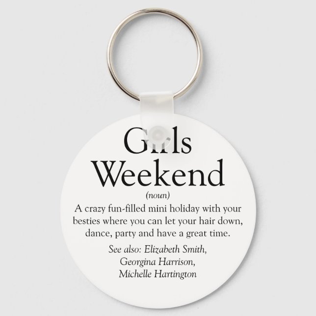 Personalized Girls Weekend Definition Photo Keychain (Front)