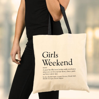 Personalized Girls Weekend Definition Tote Bag
