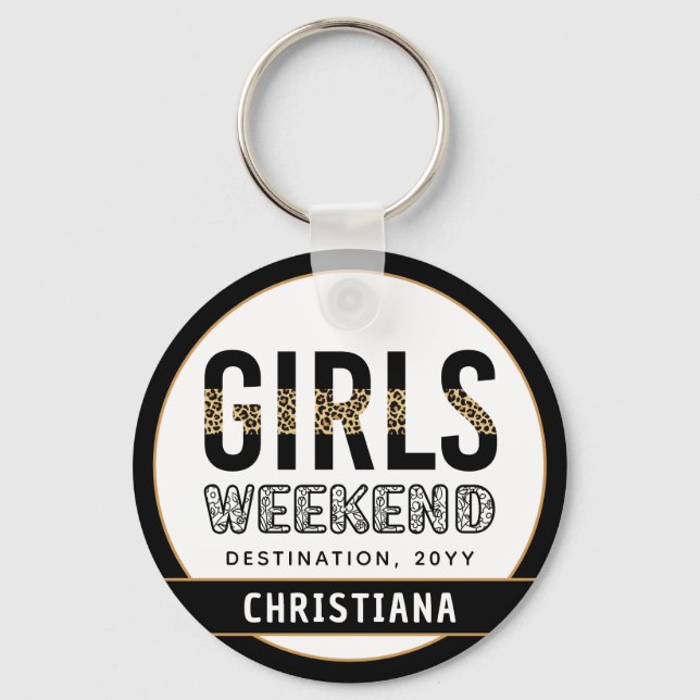 Personalized Girls Weekend Girls Trip Keychain (Front)