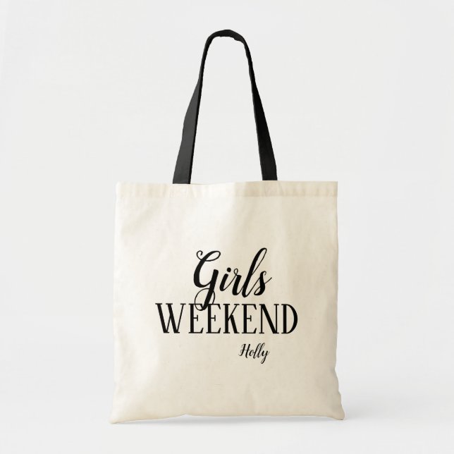 Personalized Girls Weekend Tote Bag (Front)