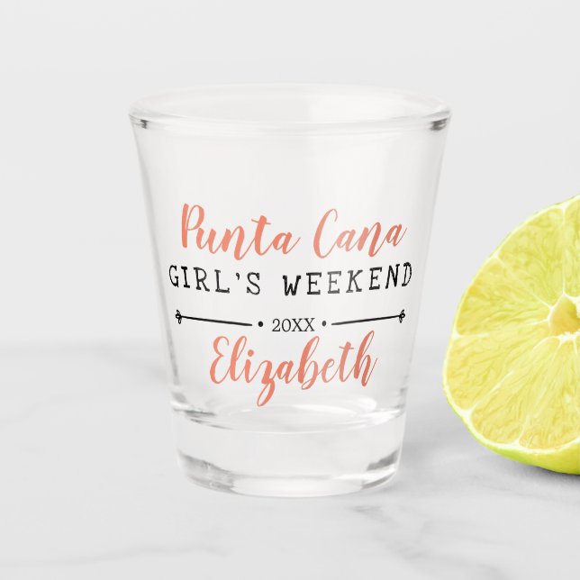 Personalized Girl's Weekend Year Shot Glass (Front)