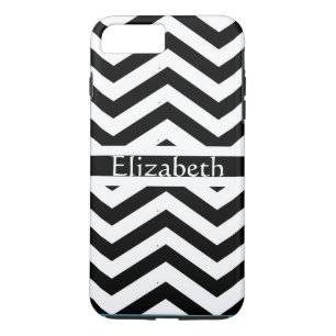 Personalized Girly Black & White Chevron With Name iPhone 8 Plus/7 Plus Case
