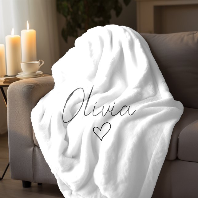 Personalized Girly Blanket with Name & Heart  (Creator Uploaded)
