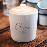 Personalized Girly Espresso Cup with Name & Heart<br><div class="desc">Start your day with style and charm with this personalized girly espresso cup featuring your name and a delicate heart design. Perfect for enjoying your favourite espresso or other small beverages, this cup combines elegance with a touch of fun. Whether for yourself or as a thoughtful gift for a friend,...</div>
