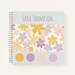 Personalized girly floral with colour balls for he notebook